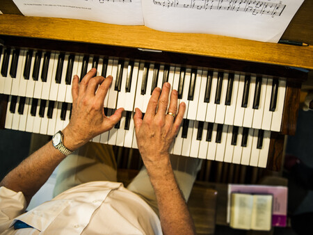 Billede af tangenter på orgel